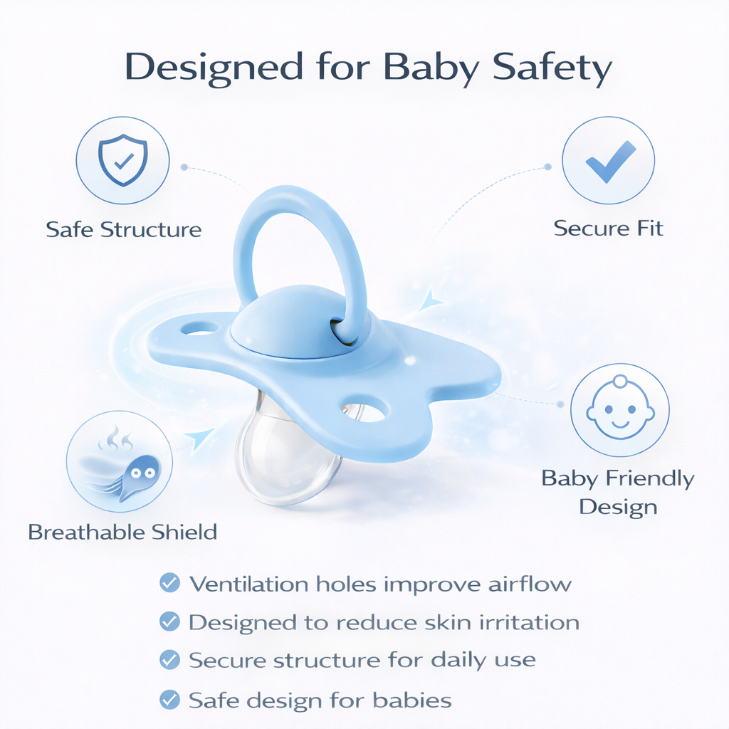 Ninno silicone baby pacifier blue 2piece