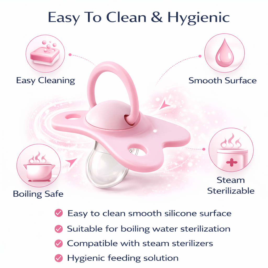 Ninno silicone baby pacifier pink 1piece