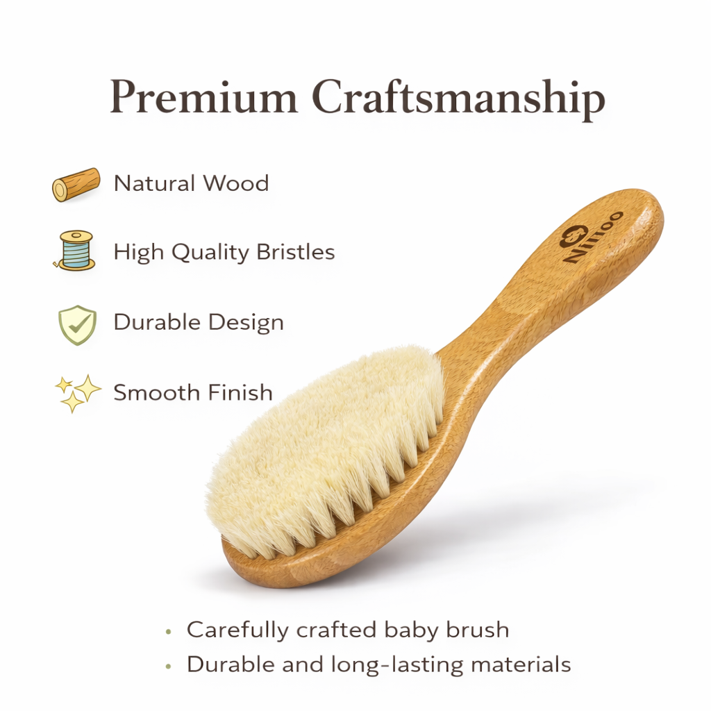Ninoo Baby Hair Brush – Soft Wooden