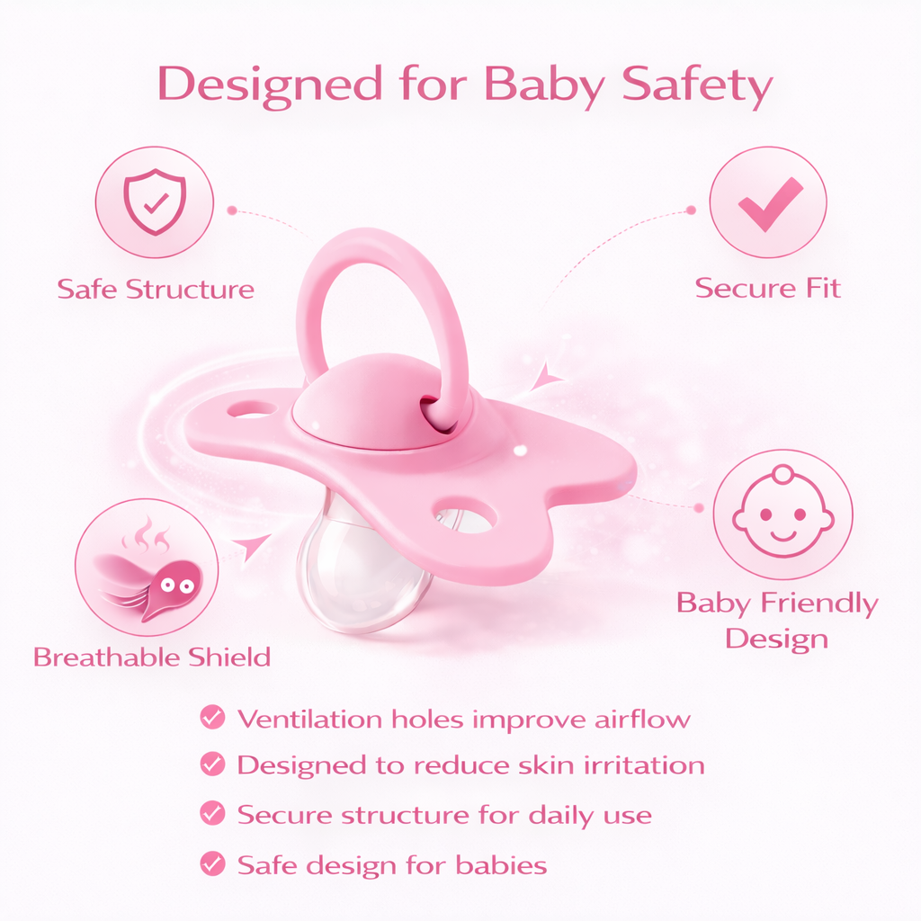 Ninno silicone baby pacifier pink 2piece