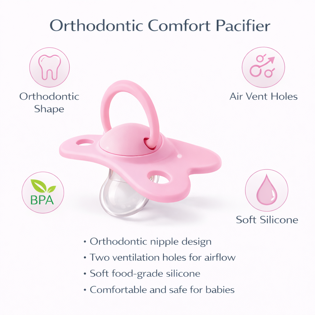 Ninno silicone baby pacifier pink 2piece