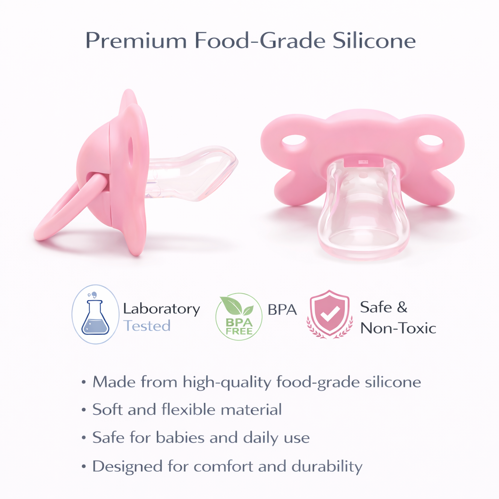 Ninno silicone baby pacifier pink 1piece