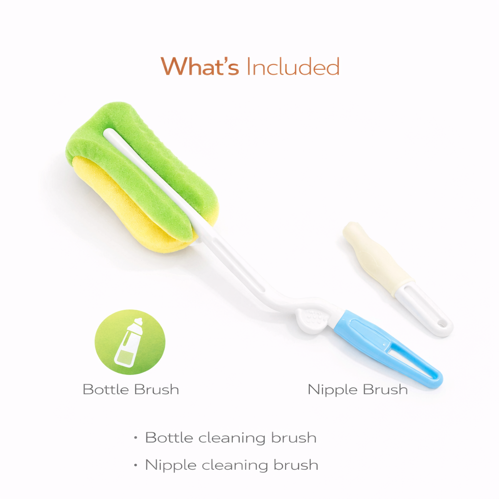 Ninoo Baby Bottle & Nipple Brush Set – Sponge
