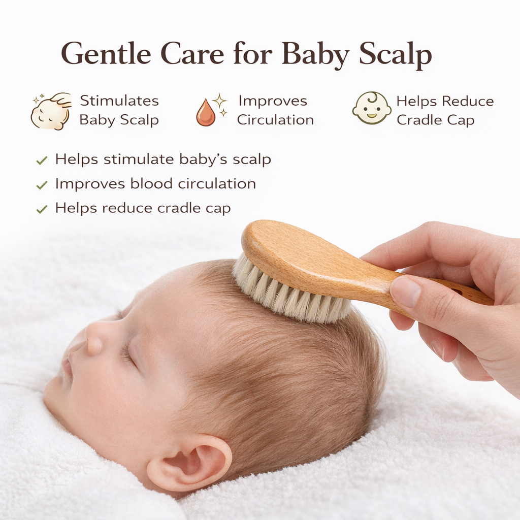 Ninoo Baby Hair Brush – Soft Wooden