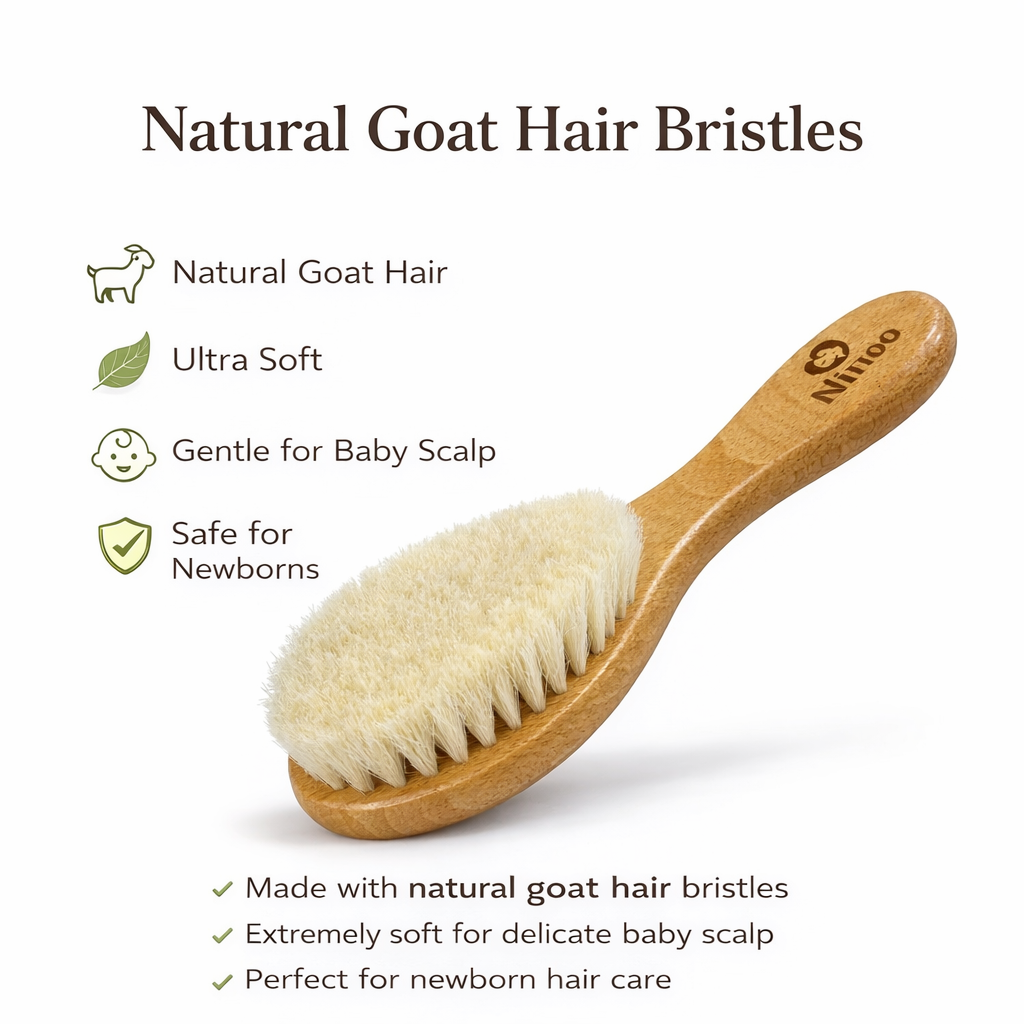 Ninoo Baby Hair Brush – Soft Wooden
