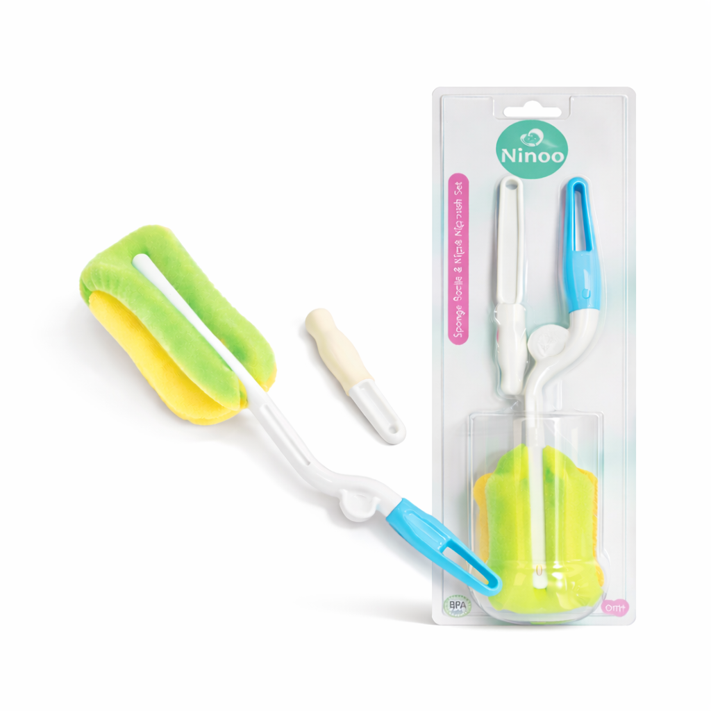 Ninoo Baby Bottle & Nipple Brush Set – Sponge