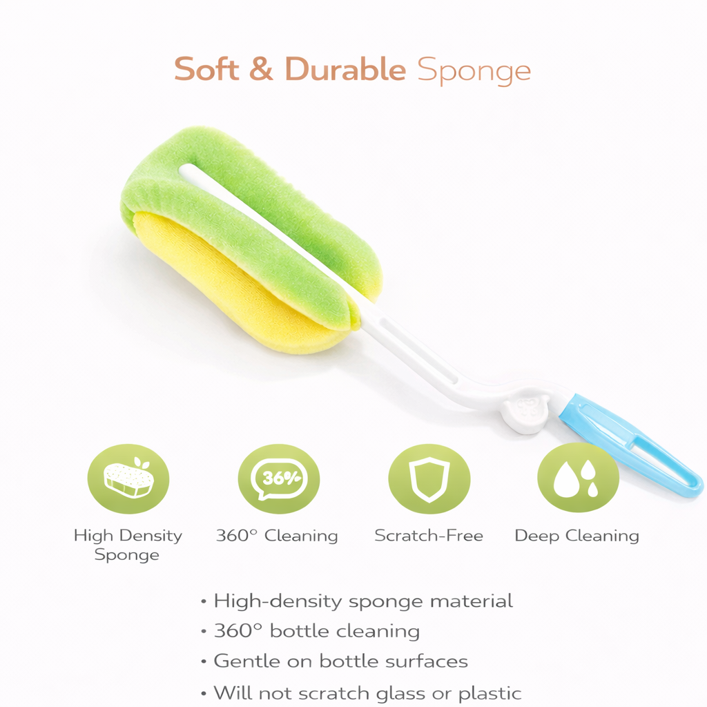 Ninoo Baby Bottle & Nipple Brush Set – Sponge