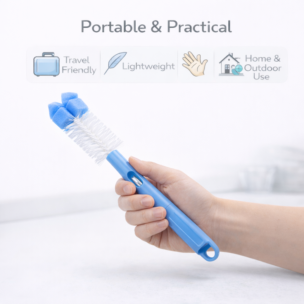 Ninoo baby bottle and nipple brush set (sponge head)