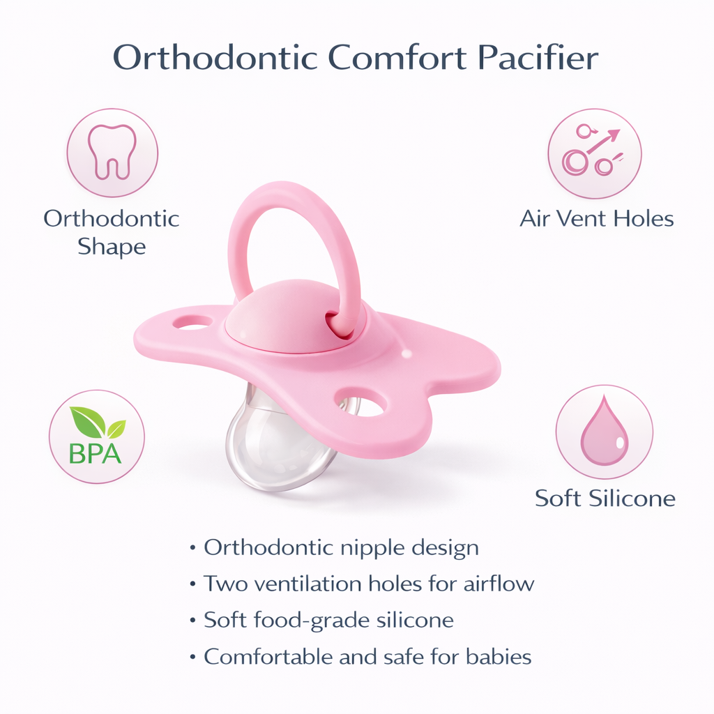 Ninno silicone baby pacifier pink 1piece